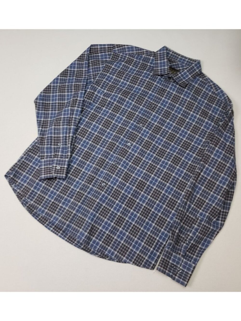 Pronto Uomo Men's Blue/Brown Plaid Button Up Long Sleeve Dress Shirt Sz XXL